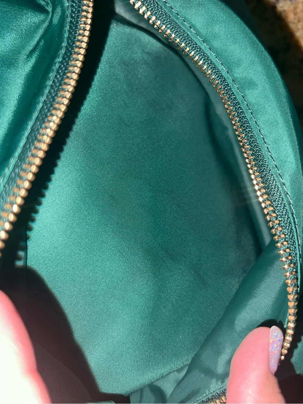 Tory Burch Emerald Green Nylon Mini Backpack with Gold Hardware